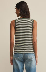 Elin Stripe Tank - Dark Agave