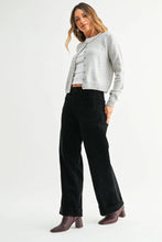 Load image into Gallery viewer, Elle Patch Pocket Wide Leg Corduroy Jeans - Black
