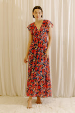 Load image into Gallery viewer, Empire Maxi Dress - Blue/Peach/Orange
