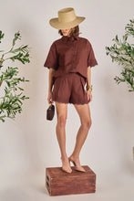 Load image into Gallery viewer, Linen Laced Shorts - Chocolate (SS1658P)
