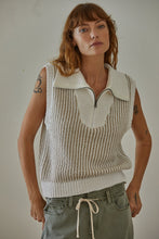 Load image into Gallery viewer, Everleigh Sweater Vest - Ivory / Taupe Stripe
