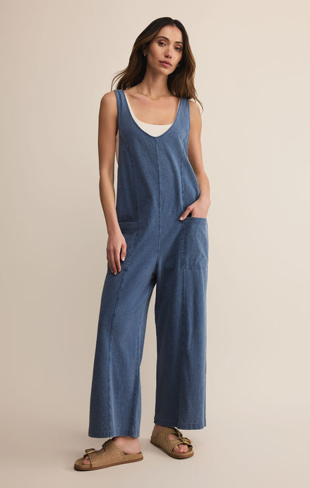 Everyday Jersey Denim Jumpsuit - Vintage Indigo