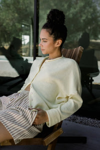Piper Cardigan - Grey/White or Ivory/Black or Butter