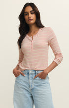 Load image into Gallery viewer, Ferris Striped Henley - Washed Pink
