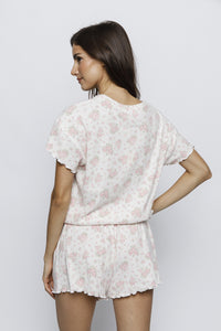 Rose Bouquet Lounge Set - Pink Floral Print