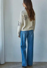 Load image into Gallery viewer, Floral Stitched Sweater - Natural (W2328)
