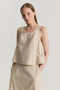 Florence Top - Ivory / Blue