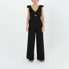 Load image into Gallery viewer, Flutter Sleeve Tie Knot Pant Set- Black
