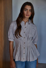 Load image into Gallery viewer, Francia Blouse - Taule w/ Blk Stripes (Style L9087)
