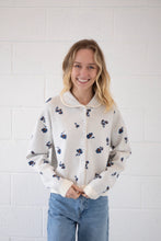 Load image into Gallery viewer, Franny Cardigan - Ivory w/ Navy Floral Print
