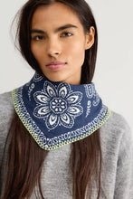 Load image into Gallery viewer, Free People Carmen Knitted Triangle Bandana - Denim Jeans - Angel White - Wine
