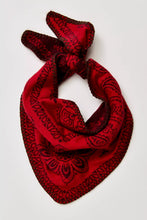 Load image into Gallery viewer, Free People Carmen Knitted Triangle Bandana - Denim Jeans - Angel White - Wine
