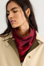 Load image into Gallery viewer, Free People Carmen Knitted Triangle Bandana - Denim Jeans - Angel White - Wine

