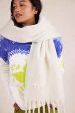 Load image into Gallery viewer, Free People Winter Chill Blanket Scarf

Style No. 104453592; Color Code: 011 (Ivory)
