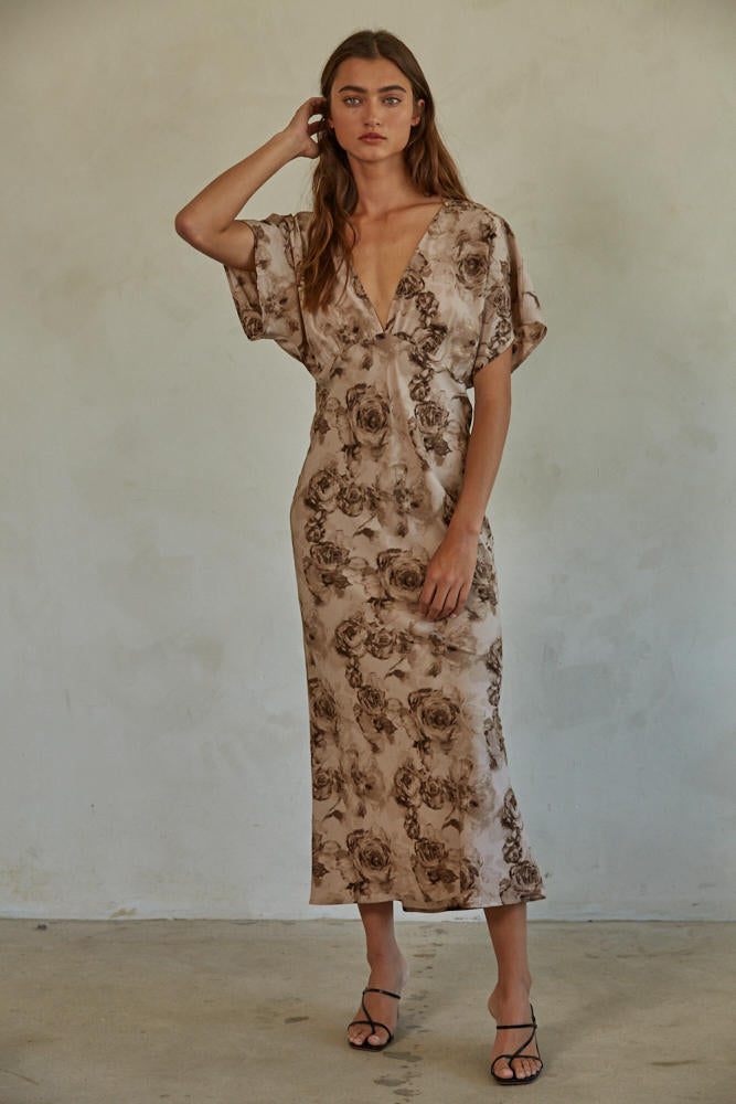 bloom maxi dress Floral Ivory Tie Strap Maxi Dress | Trendy Women's Clothing