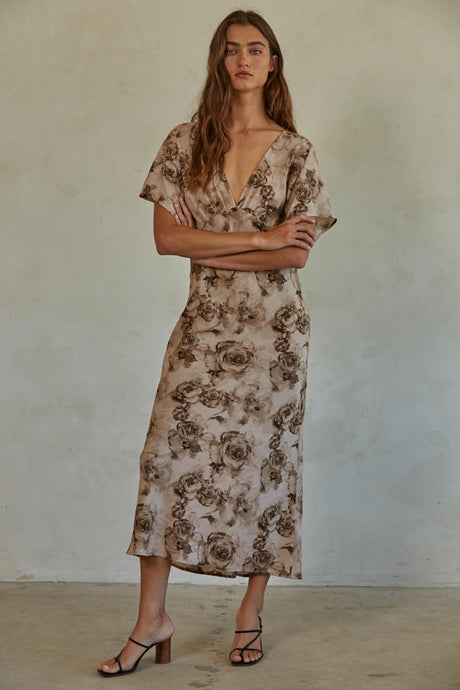 Full Bloom Maxi Dress - Mocha