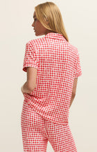 Load image into Gallery viewer, Gingham PJl Shirt - Kiss Me Red
