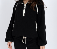 Load image into Gallery viewer, Glinda LS Mock half Zip - Caramel - Black
