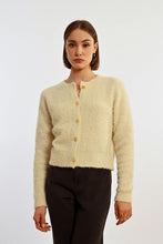 Load image into Gallery viewer, Gold Button Cardigan Sweater - Off White
