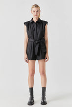 Load image into Gallery viewer, Pleated Shoulder Romper - Black
