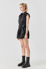 Load image into Gallery viewer, Pleated Shoulder Romper - Black
