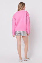 Load image into Gallery viewer, Whip Stitch Sweater - Black/White or Pink/Red
