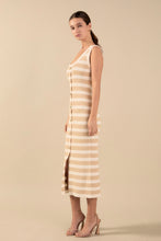 Load image into Gallery viewer, Sasha Striped Midi Dress - Sand/Ivory (HN2952D)
