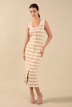 Load image into Gallery viewer, Sasha Striped Midi Dress - Sand/Ivory (HN2952D)
