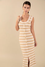 Load image into Gallery viewer, Sasha Striped Midi Dress - Sand/Ivory (HN2952D)
