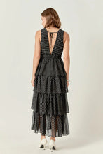 Load image into Gallery viewer, Tiered Polka Dot Maxi Dress - Black/White (Style #HN4095D)
