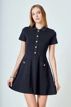 Load image into Gallery viewer, Jewel Button Knit Dress - Black (Style HN5374D)
