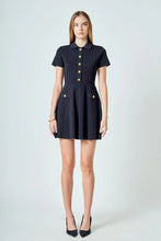 Load image into Gallery viewer, Jewel Button Knit Dress - Black (Style HN5374D)
