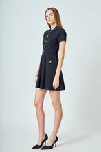 Load image into Gallery viewer, Jewel Button Knit Dress - Black (Style HN5374D)
