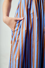 Load image into Gallery viewer, Big Stripe Midi Dress - Blue/Brown (HN6079D)
