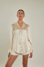 Load image into Gallery viewer, Classic Satin Blouse - Champagne
