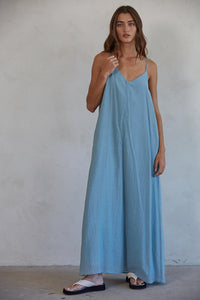 Half Moon Bay Maxi Dress - Dusty Blue