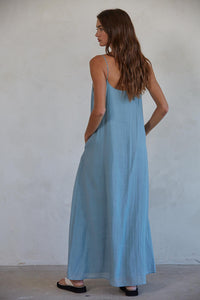 Half Moon Bay Maxi Dress - Dusty Blue