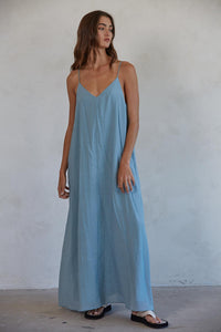 Half Moon Bay Maxi Dress - Dusty Blue