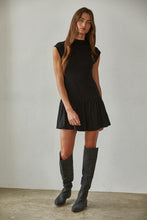 Load image into Gallery viewer, Harlowe Mock Flare Mini Dress - Black (Style RJ3467)
