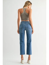 Load image into Gallery viewer, Hem Detail Straight Jeans - Dark Denim (Shown in Med Wash) (Style: JP423)
