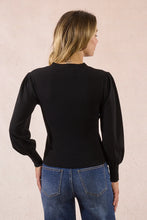 Load image into Gallery viewer, Illusion V Neck Sweater - Navy (Style EF1838DN)
