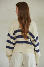 Load image into Gallery viewer, Irena Cardigan - Cream w/ Navy Stripes (Style W1537)
