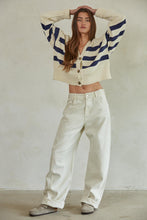 Load image into Gallery viewer, Irena Cardigan - Cream w/ Navy Stripes (Style W1537)
