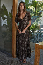 Load image into Gallery viewer, Isolde Dotted Midi Dress - Dark Brown (Style #L9124)
