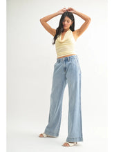 Load image into Gallery viewer, Drapey Relaxed Straight Trouser Jeans - Light Denim (DP839)
