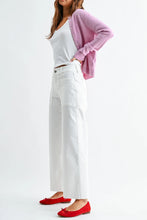Load image into Gallery viewer, Stretch Twill Utility Wide Leg Jeans - White (DP353-T)
