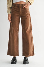 Load image into Gallery viewer, Poppy Wide Leg Corduroy Jeans - Dark Khaki (DP500-C)

