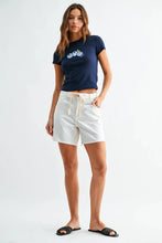 Load image into Gallery viewer, Tie Waist Longer Length Short - White

