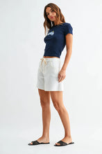 Load image into Gallery viewer, Tie Waist Longer Length Short - White
