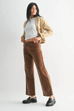 Load image into Gallery viewer, Poppy Wide Leg Corduroy Jeans - Dark Khaki (DP500-C)
